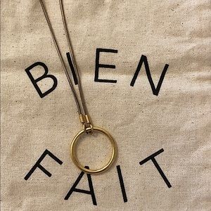 Madewell Adjustable Circle Pendant Choker Necklace